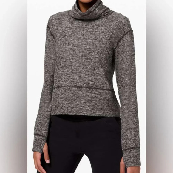 Lululemon Ready to Rulu Fleece Pullover Heathered Black Size 6 - Picture 1 of 7
